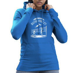 Sweat femme à capuche bleu royal Biche Volley (Ted Boundy,Humour,Animaux)