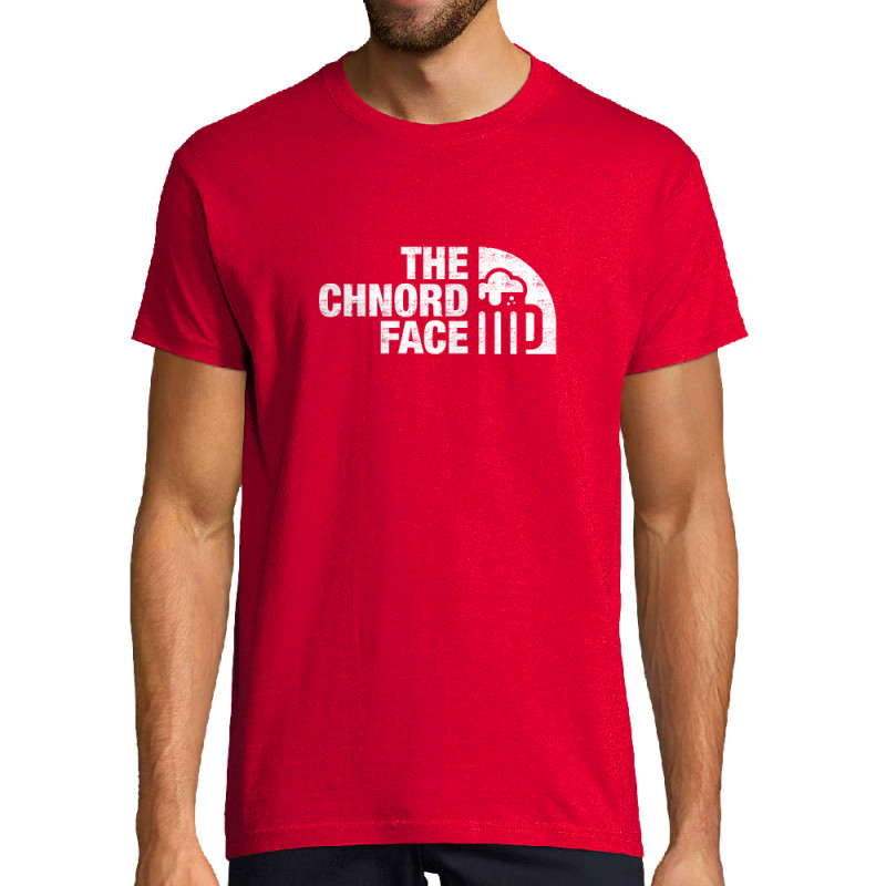 T-shirt homme rouge The Chnord Face (Ted Boundy,Détournements,Alcool)
