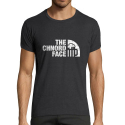 T-shirt homme fit gris anthracite chiné The Chnord Face (Ted Boundy,Détournements,Alcool)