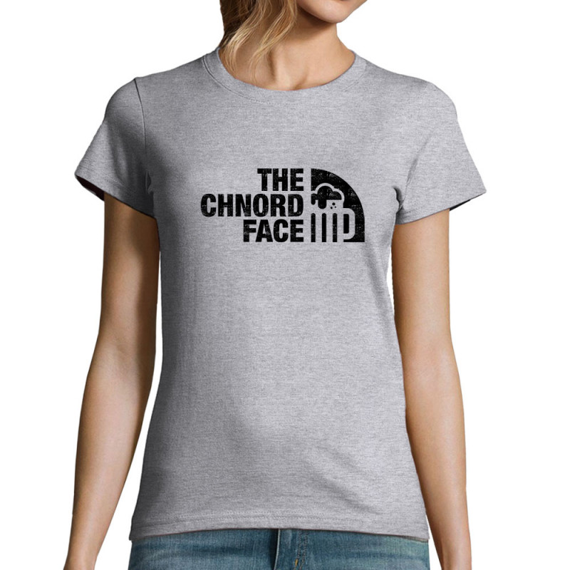 T-shirt femme gris chiné The Chnord Face (Ted Boundy,Détournements,Alcool)