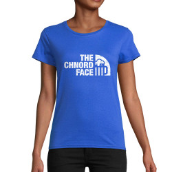 T-shirt femme coton bio bleu royal The Chnord Face (Ted Boundy,Détournements,Alcool)
