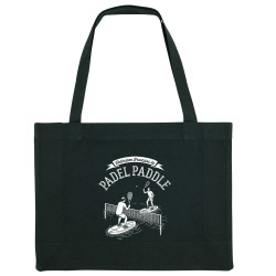 Grand sac shopping en toile recyclé noir Padel Paddle (Ted Boundy,Humour,Skate)