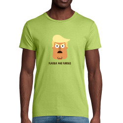 T-shirt homme coton bio vert pomme Flasque and Furious (Alex Kidd,Humour,Détournements)