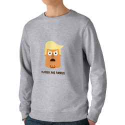 Sweat homme bio col rond gris chiné Flasque and Furious (Alex Kidd,Humour,Détournements)