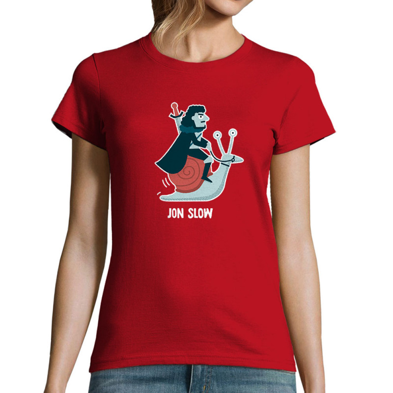 T-shirt femme rouge Jon Slow (Alex Kidd,Humour,Films/Séries)