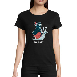 T-shirt femme coton bio noir Jon Slow (Alex Kidd,Humour,Films/Séries)
