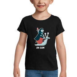 T-shirt fillette noir Jon Slow (Alex Kidd,Humour,Films/Séries)