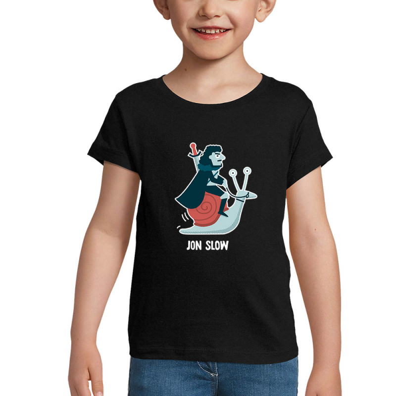 T-shirt fillette noir Jon Slow (Alex Kidd,Humour,Films/Séries)