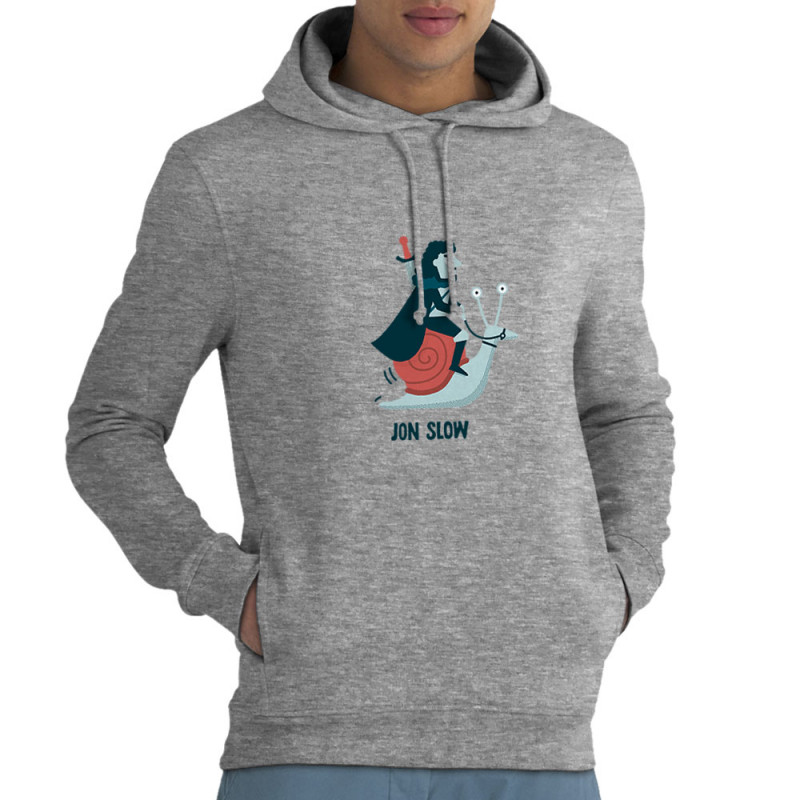 Sweat homme à capuche coton bio gris chiné Jon Slow (Alex Kidd,Humour,Films/Séries)