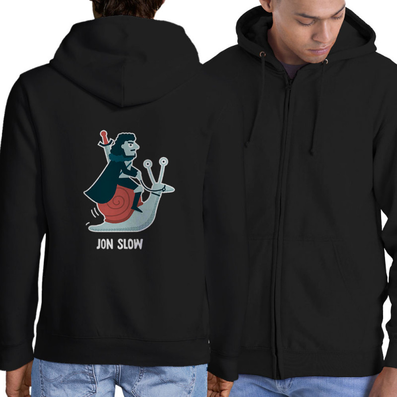Sweat homme à capuche zippé noir Jon Slow (Alex Kidd,Humour,Films/Séries)
