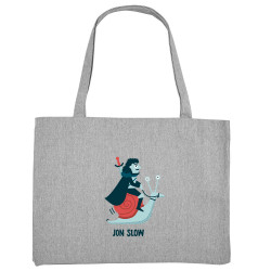 Grand sac shopping en toile recyclé gris chiné Jon Slow (Alex Kidd,Humour,Films/Séries)
