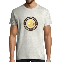 T-shirt homme blanc chiné Champion du monde de tartiflette (Alex Kidd,Fruits & Légumes)
