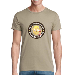 T-shirt homme coton bio kaki Champion du monde de tartiflette (Alex Kidd,Fruits & Légumes)