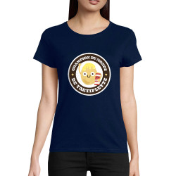 T-shirt femme coton bio bleu marine Champion du monde de tartiflette (Alex Kidd,Fruits & Légumes)