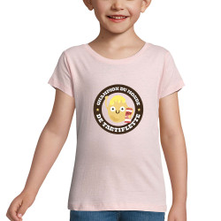T-shirt fillette rose pale Champion du monde de tartiflette (Alex Kidd,Fruits & Légumes)