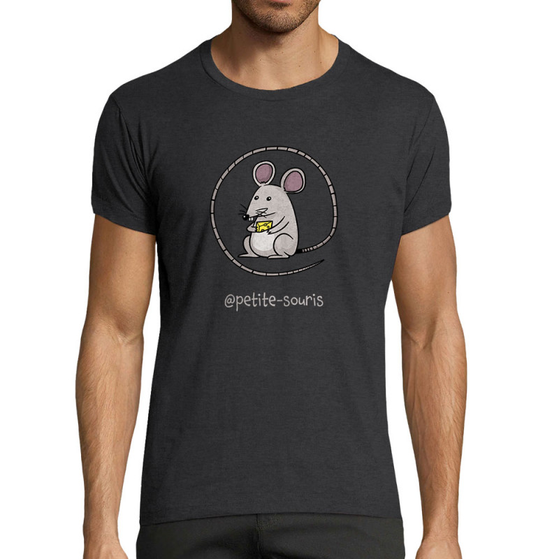 T-shirt homme fit gris anthracite chiné petite-souris (Gondrax,Animaux,Humour)