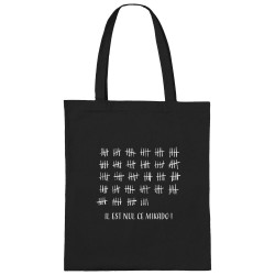 Sac shopping en toile noir Il est nul ce mikado (Gondrax,Humour)