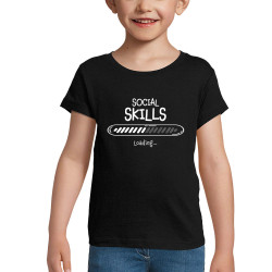 T-shirt fillette noir Social Skills loading (Gondrax,Humour)
