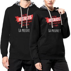 Sweat capuche à motifs unisexe noir et têtes de mort mexicaines Tous les héros (Gondrax,Slogans Débiles)