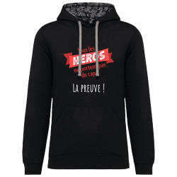 Sweat capuche à motifs unisexe noir et têtes de mort mexicaines Tous les héros (Gondrax,Slogans Débiles)