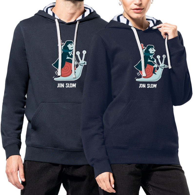 Sweat capuche à motifs unisexe bleu marine et marinière Jon Slow (Alex Kidd,Humour,Films/Séries)