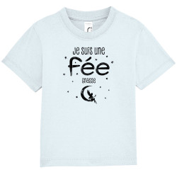 T-shirt bébé bleu ciel Je suis une fée gnasse (Gondrax,Humour,Slogans Débiles)