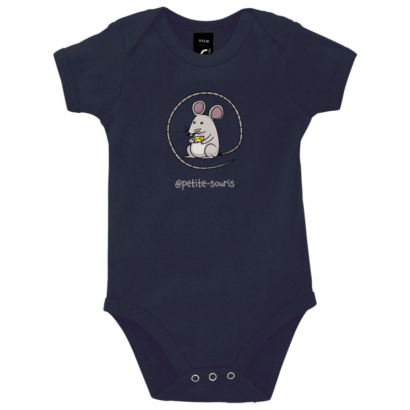 Body bébé bleu marine petite-souris (Gondrax,Animaux,Humour)