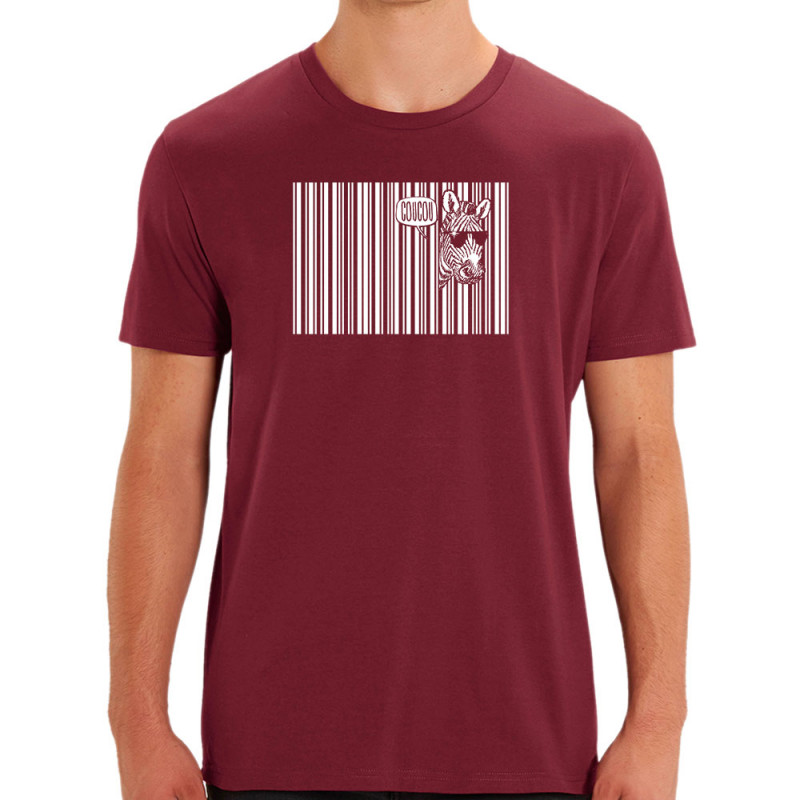 T-shirt homme coton bio bordeaux Coucou (Gondrax,Animaux,Humour)