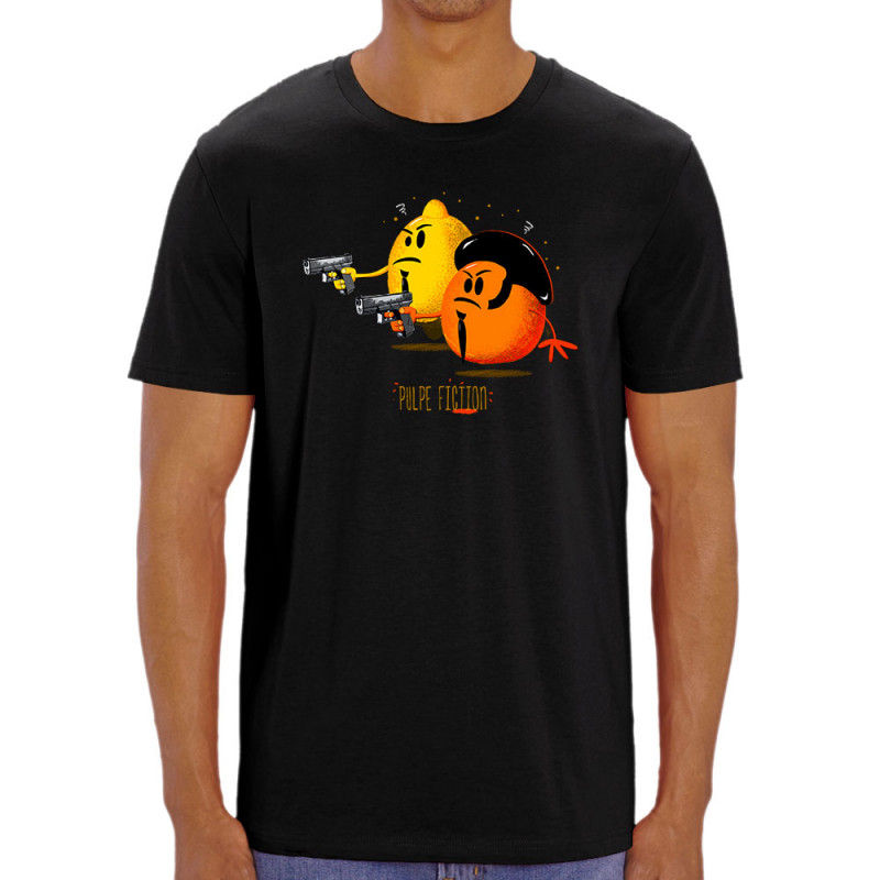 T-shirt homme coton bio noir Pulpe Fiction (Gondrax,Fruits & Légumes,Films/Séries)