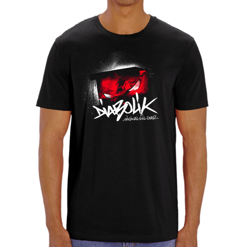 T-shirt homme coton bio noir Diabolik - Spy Eyes (Diabolik)