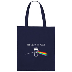 Sac shopping en toile bleu marine Dark side of the mousse (Guiton,Simon,Alcool,Humour)