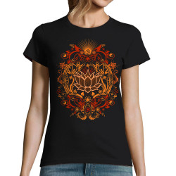 T-shirt femme noir Lotus Blossom (Gondrax,Ethnique)