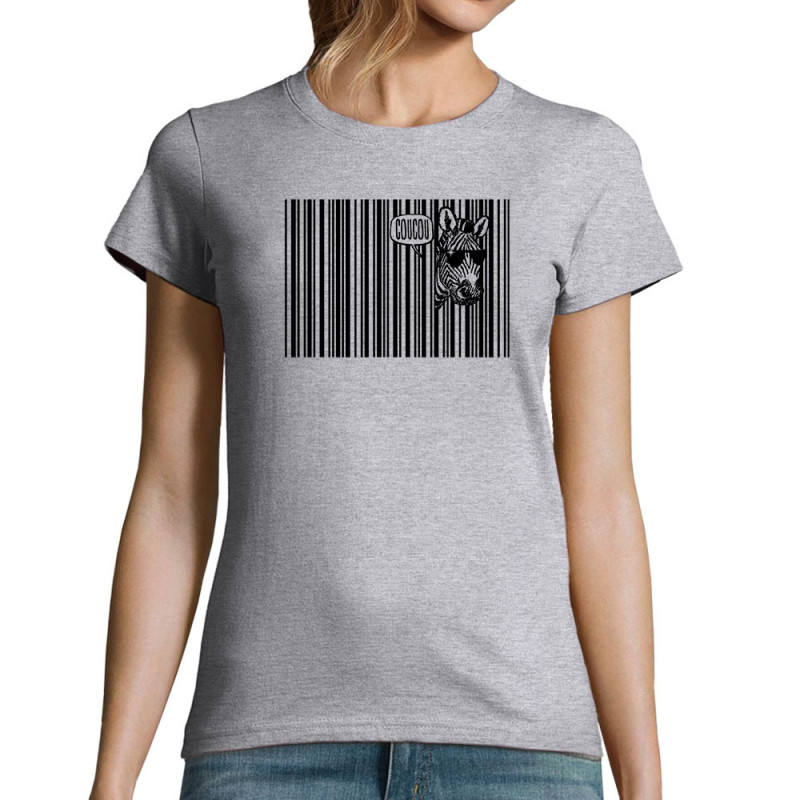 T-shirt femme gris chiné Coucou (Gondrax,Animaux,Humour)