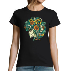 T-shirt femme noir Santa Muerte - Flourish Dead Girl (Santa Muerte,Têtes de morts)