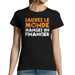 T-shirt femme noir Sauvez le monde (Ted Boundy,Slogans engagés,Humour)