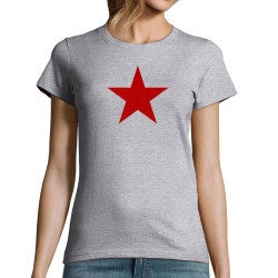 T-shirt femme gris chiné Etoile Rouge (Slogans engagés)
