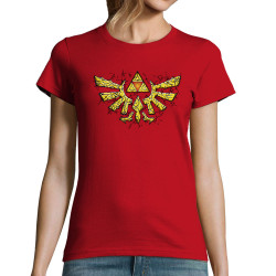 T-shirt femme rouge Triforce Stone (Le Duc,Jeux Vidéo / Geek)