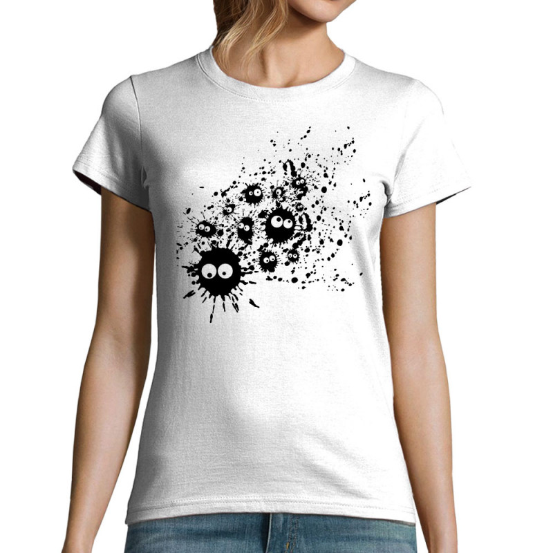 T-shirt femme blanc Les Taches (Fourre-tout,Humour)