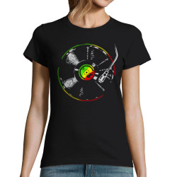 T-shirt femme noir Reggae Vinyl (Reggae)