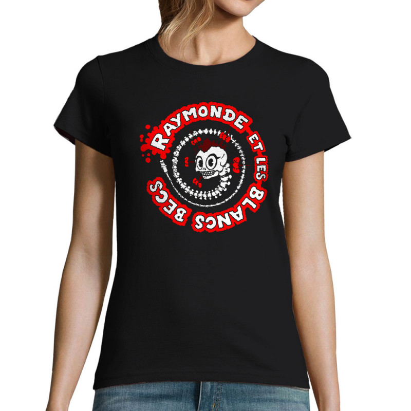 T-shirt femme noir Raymonde et les Blancs Becs - Squelettozoïde (Raymonde et les Blancs Becs)