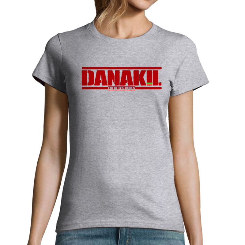 T-shirt femme gris chiné Danakil - Entre les lignes (Danakil)