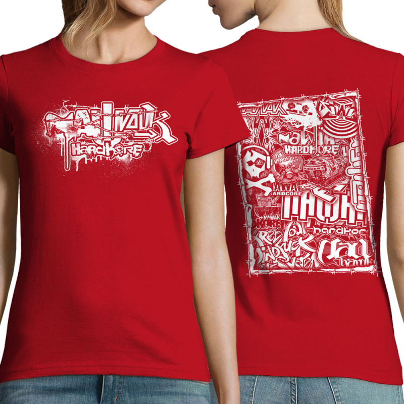T-shirt femme rouge Nawak - Patchwork (Nawak)