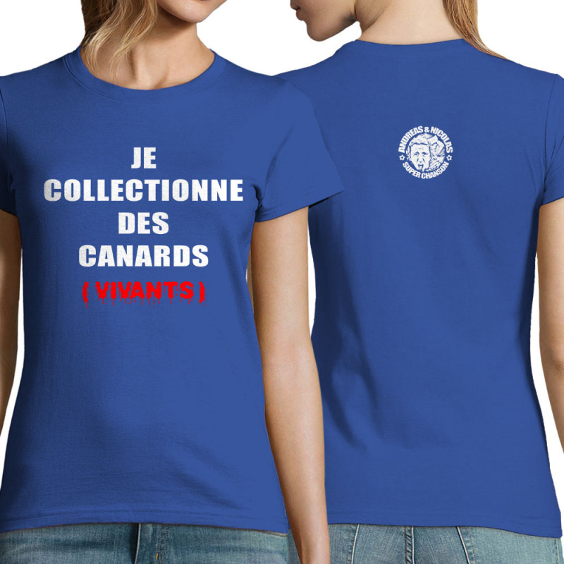 T-shirt femme bleu royal Andréas & Nicolas -  Des canards (Andréas & Nicolas)