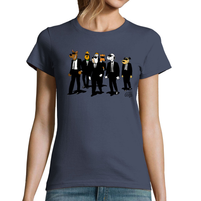 T-shirt femme bleu denim Reservoir Dogs (Gondrax,Animaux,Films/Séries,Détournements)