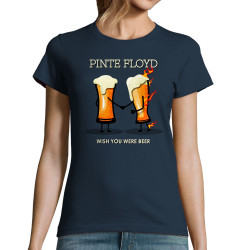 T-shirt femme bleu marine Pinte Floyd (Gondrax,Alcool,Humour)