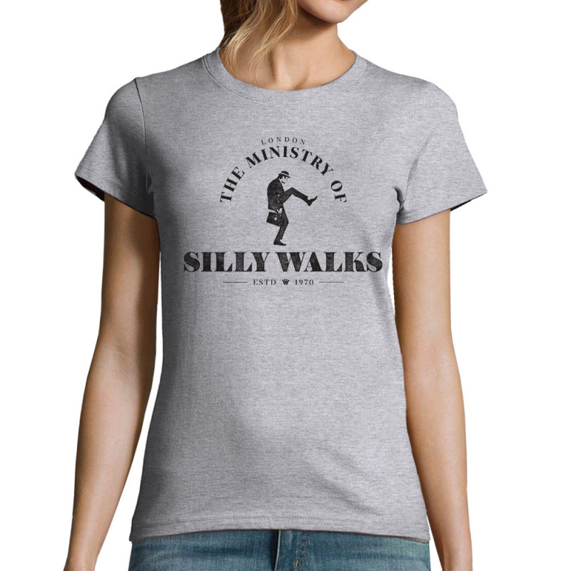 T-shirt femme gris chiné Silly Walks (Alex Kidd,Films/Séries)
