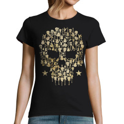 T-shirt femme noir Skull Guitar (Gondrax,Têtes de morts,Rock & Punk)