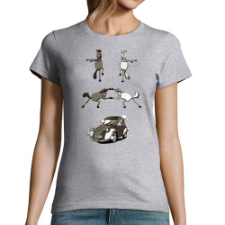 T-shirt femme gris chiné 2cv Fusion (Mr Mouton,Animaux,Humour)
