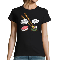T-shirt femme noir On a un sushi (Gondrax,Humour,Fruits & Légumes)