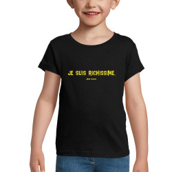 T-shirt fillette noir Je suis richissime (Gondrax,Slogans Débiles,Humour)